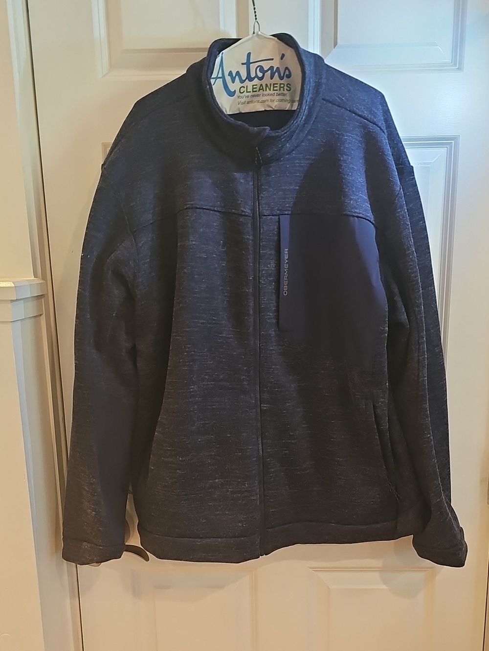 Obermeyer Men's Heathered Navy Full-Zip Sweater Jacket XXL